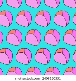 Espectáculo de impresión en segundo plano de tela de tejido vivo y sin soldadura. Cute Brillante Funny Kawaii Diseño De Decoración De Papel De Envoltura Sin Precas. Tejido textil sin inconveniente infantil feliz cumpleaños decoración 