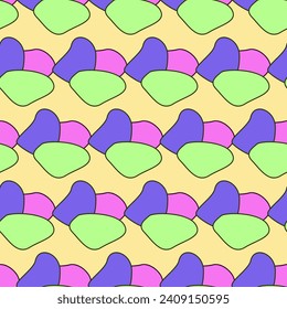 Vivid Textile Fabric Seamless Pattern Background Print Swatch. Cute Bright Funny Kawaii Seamless Wrapping Paper Print Swatch Decoration Design. Seamless Textile Fabric Kid Happy Birthday Party Decor 
