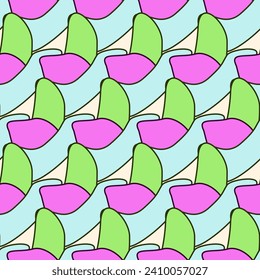 Vivid Textile Fabric Seamless Pattern Background Print Swatch. Cute Bright Funny Kawaii Seamless Wrapping Paper Print Swatch Decoration Design. Seamless Textile Fabric Kid Happy Birthday Party Decor 