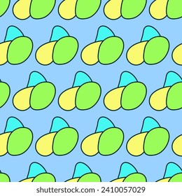 Vivid Textile Fabric Seamless Pattern Background Print Swatch. Cute Bright Funny Kawaii Seamless Wrapping Paper Print Swatch Decoration Design. Seamless Textile Fabric Kid Happy Birthday Party Decor 