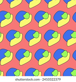 Vivid Textile Fabric Seamless Pattern Background Print Swatch. Cute Bright Funny Kawaii Seamless Wrapping Paper Print Swatch Decoration Design. Seamless Textile Fabric Kid Happy Birthday Party Decor 
