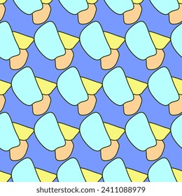 Vivid Textile Fabric Seamless Pattern Background Print Swatch. Cute Bright Funny Kawaii Seamless Wrapping Paper Print Swatch Decoration Design. Seamless Textile Fabric Kid Happy Birthday Party Decor 