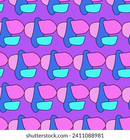 Vivid Textile Fabric Seamless Pattern Background Print Swatch. Cute Bright Funny Kawaii Seamless Wrapping Paper Print Swatch Decoration Design. Seamless Textile Fabric Kid Happy Birthday Party Decor 