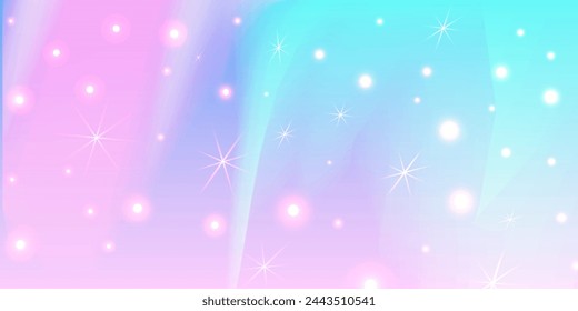 Vivid Unicorn Background. Trendy Purple Holographic Horizontal Background. Premium Vector.