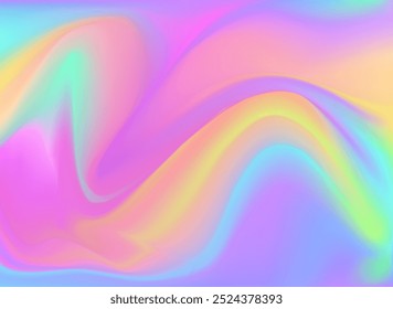 Vivid Unicorn Background. Trendy Purple Holographic Horizontal Background. Premium Vector.