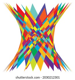 Vivid, vibrant abstract geometric, angular, edgy vector art. Random picasso-style vector illustration