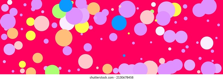 Vivid Vibrant Pink Rainbow Bright Wallpaper. Multicolor Yellow Children Green Red Dark Composition. Play White Kids Circles Purple Print. Violet Color Blue Indigo Pastel Beige Background.