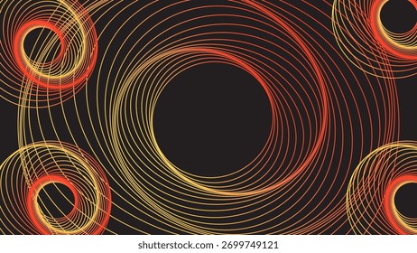 Movimento circular quente vívido criando forma abstrata dinâmica brilhante