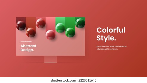 Vivid Web-Banner Design Vektorlayout. Erstaunliche Vorlage für die Darstellung des Computers nach dem Muster.