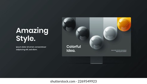 Vivid web project vector design template. Abstract computer monitor mockup landing page concept.