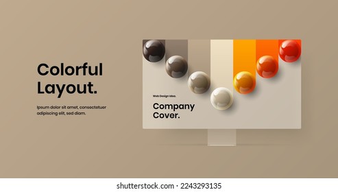 Vivid website screen vector design concept. Abstract computer display mockup presentation layout.