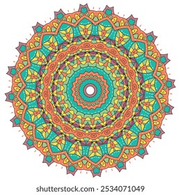 Vivid and Whimsical Multi Color Mandala