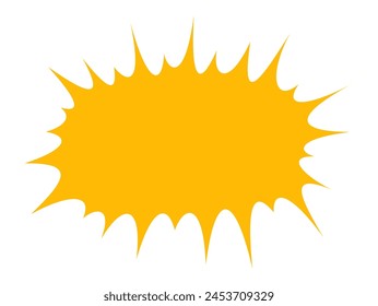 A vivid yellow burst shape radiates on a white backdrop, ideal for expressive messages or dynamic visual elements.