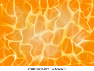 Vivid yellow and orange fire background. Flames. Vector illustration. Horizontal