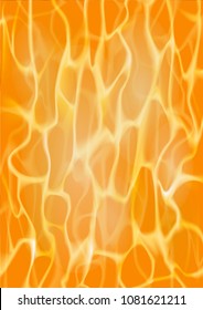 Vivid yellow and orange fire background. Flames. Vector illustration. Vertical image