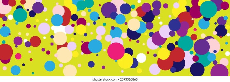 Vivid Yellow Pastel Green White Background. Dark Circles Pink Violet Beige Print. Blue Color Rainbow Vibrant Bright Play Composition. Purple Red Indigo Kids Children Multicolor Design Pic.