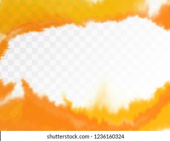 Vivid yellow texture, abstract hand painted watercolor background with gap in between. Vector illustration.