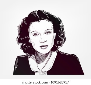 Vivien Leigh Vector Sketch Portrait