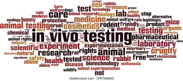 In vivo testing word cloud concept. Collage made of words about in vivo testing. Vector illustration 