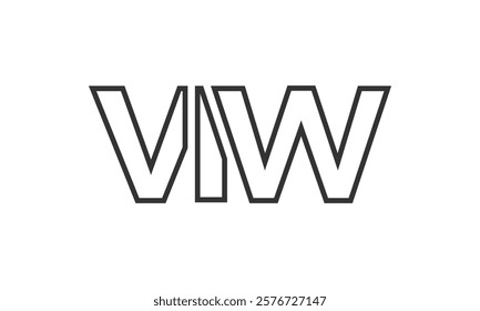 VIW logo design template with strong and modern bold text. Initial based vector logotype featuring simple and minimal typography. Trendy company identity ideal for businesses brand presence.