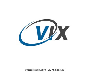 VIX letter creative modern elegant swoosh logo design