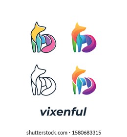 Vixenful Illustration Vector Template. Suitable for Creative Industries, Multimedia, Entertainment, Education, Social, Cooperation, Shops, and other related business.