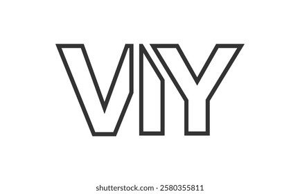 VIY logo design template with strong and modern bold text. Initial based vector logotype featuring simple and minimal typography. Trendy company identity ideal for businesses brand presence.