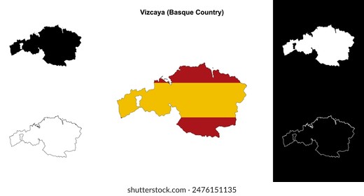 Vizcaya province outline map set