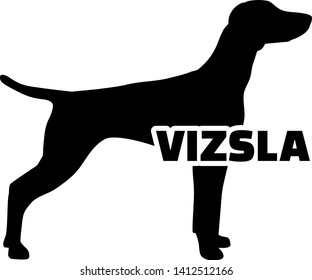 Vizsla in black with silhouette