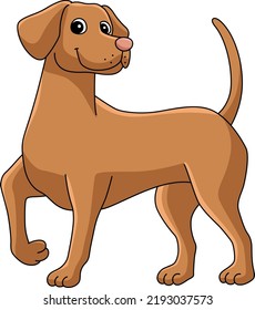 Vizsla Dog Cartoon Colored Clipart Illustration