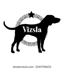 Vizsla perro silueta, perro, razas de perro, Vector, silueta, diseño de logotipo, animal, ilustración, icono, signo, negro, mascota