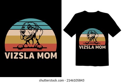 Vizsla Mom T-Shirt Design Vintage