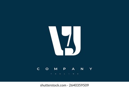 VJ Abstract Geometric Logo Design. Modern and elegant logo design with simplistic typography elements, showcasing branding excellence.