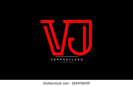 VJ abstract initials monogram letter text alphabet logo design