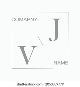VJ Beauty vector initial logo wedding signature illustration