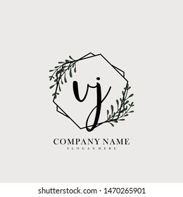 VJ Initial beauty floral logo template