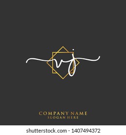 VJ Initial handwriting logo template