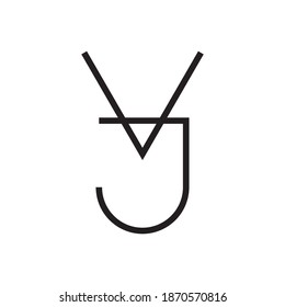 vj initial letter vector logo