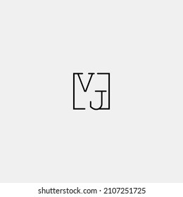 VJ initial logo in line concept in high quality professional design that will be best for companies