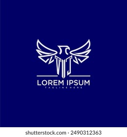 Monograma inicial VJ para logotipo de negocios con Imagen de águila