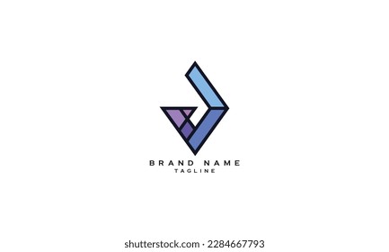 VJ, JV, Abstract initial monogram letter alphabet logo design