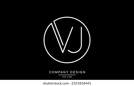 Monograma del logotipo VJ, JV, letras abstractas