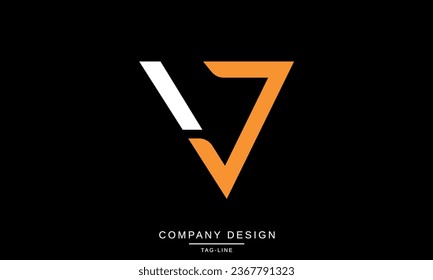 Monograma del logotipo VJ, JV, letras abstractas