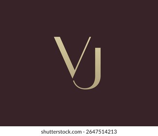 VJ letter logo icon design. Classic style luxury initials monogram.