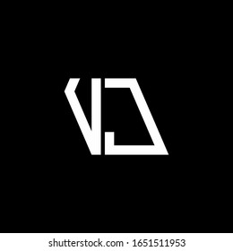 VJ logo abstract monogram isolated on black background