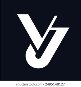 VJ logo with modern, stylized lettering, logo brand