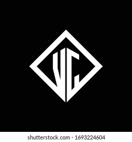 VJ-Logo-Monogramm mit quadratischer, rotierender Designvorlage