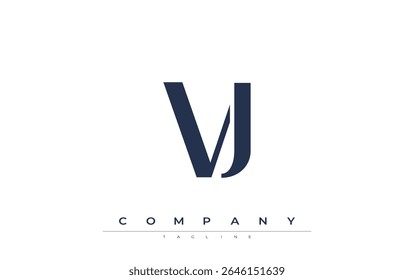 VJ Modern Initials Logo Design. Branding logo with stylized initials showcasing bold design and modern aesthetic. Ideal for professional business branding or creative projects focusing on minimalistic