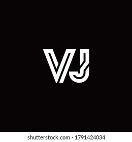 Logo de monograma VJ con plantilla de diseño de línea abstracta