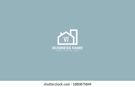 VJ V J initial based abstract modern minimal creative logo vector template image. real estate homie logo